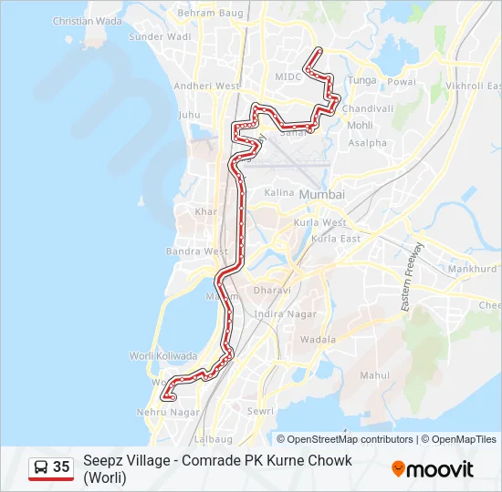 35 Bus Line Map