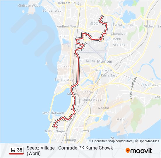 35 Bus Line Map