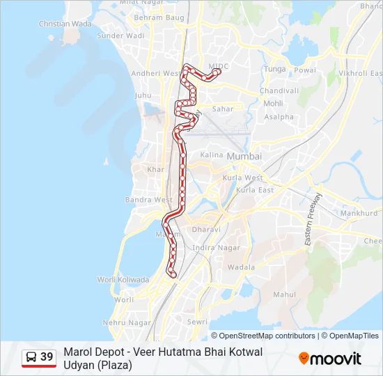 39 Bus Line Map