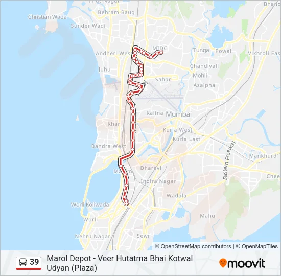 39 Bus Line Map