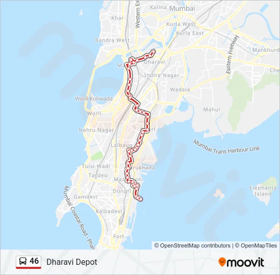 46 Bus Line Map
