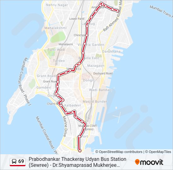 69 Bus Line Map