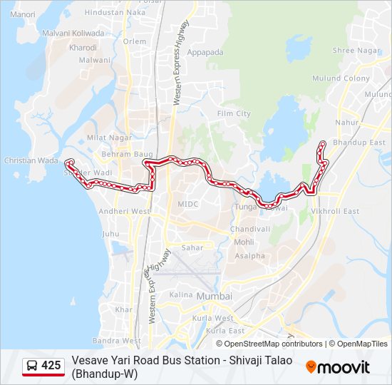 425 Bus Line Map