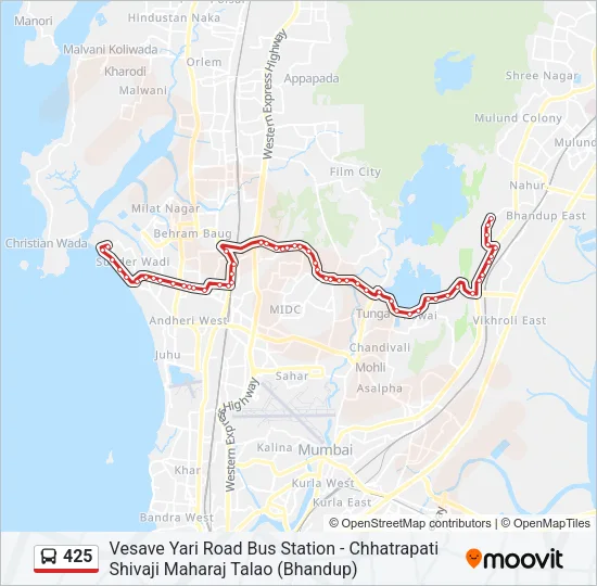 425 Bus Line Map