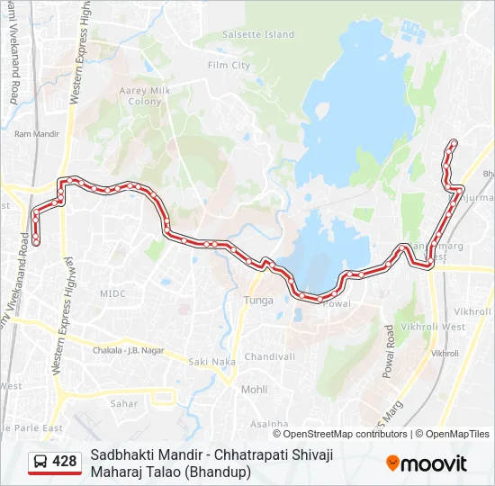 428 Bus Line Map