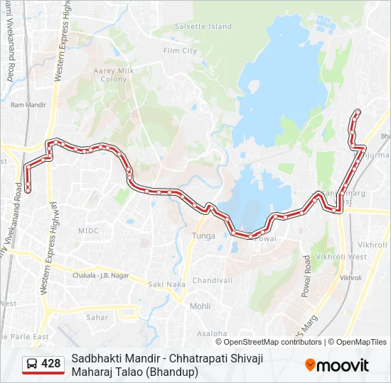 428 Bus Line Map