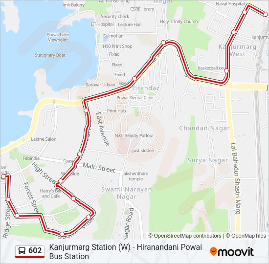 602 Bus Line Map