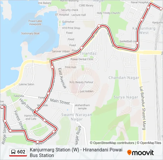 602 Bus Line Map