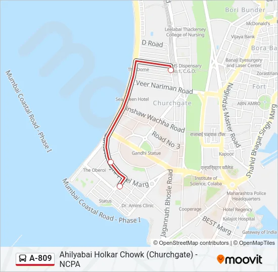 A-809 Bus Line Map