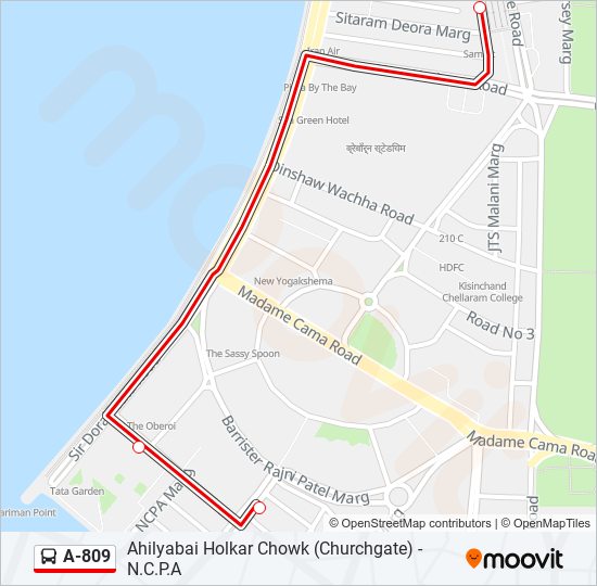 A-809 bus Line Map