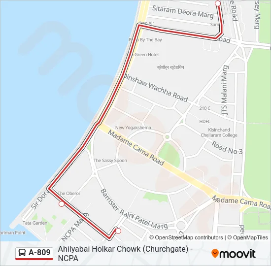 A-809 Bus Line Map