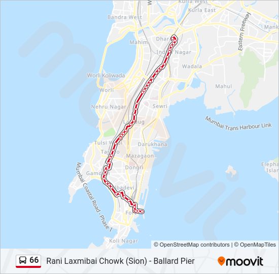 66 bus Line Map