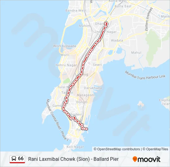 66 Bus Line Map