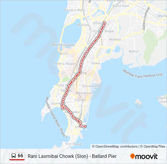 66 Bus Line Map