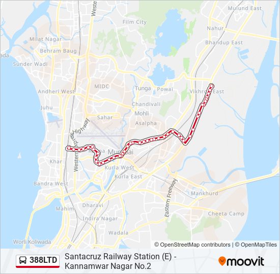 388LTD bus Line Map