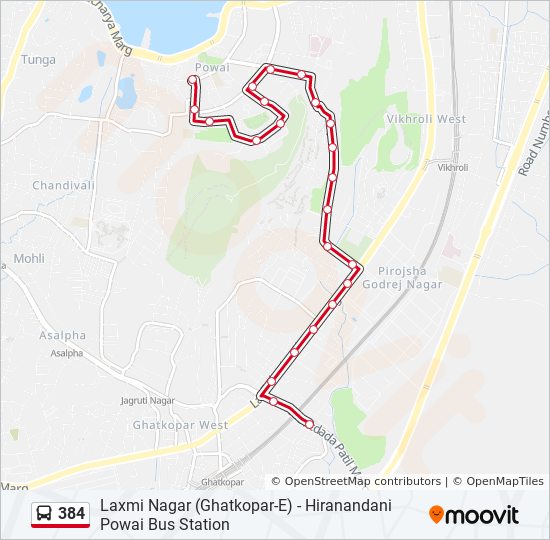 Bus Routes Near My Location 384 Route Schedules Stops Maps Hiranandani Powai Bus Station Updated