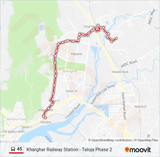 45 Bus Line Map