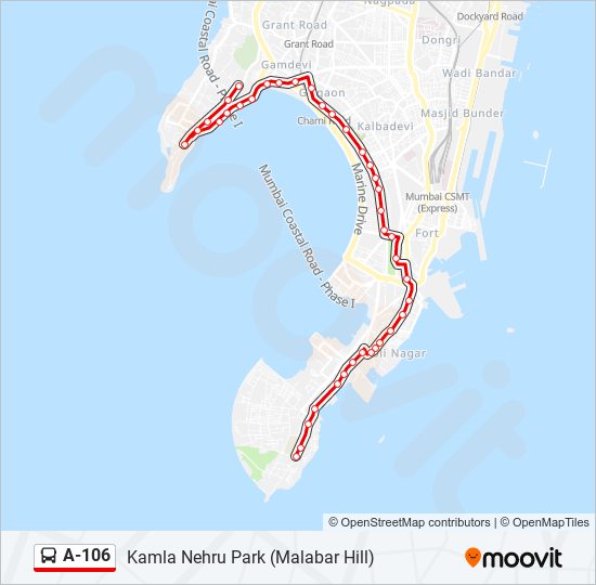 A-106 Bus Line Map