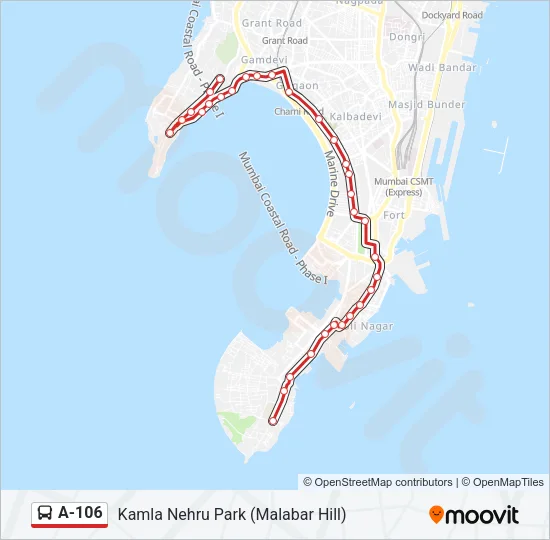 A-106 Bus Line Map