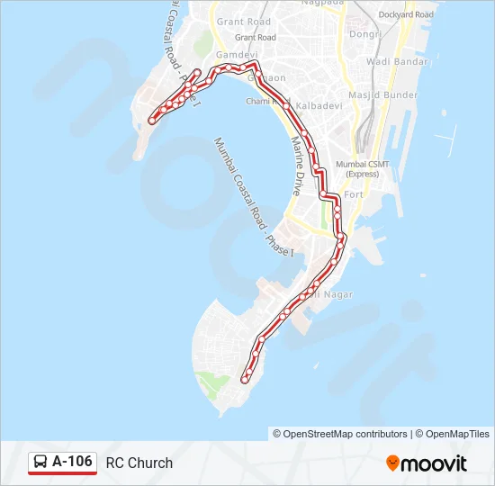 A-106 Bus Line Map