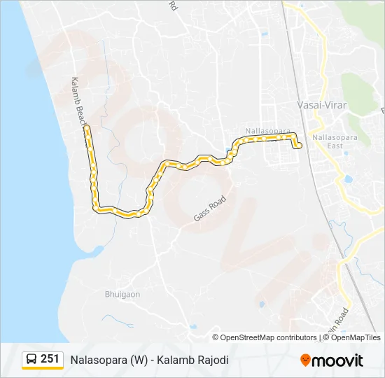 251 Bus Line Map