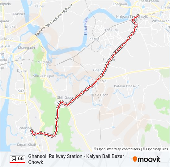 Ghansoli Railway Station Map 66 Route: Schedules, Stops & Maps - Ghansoli Railway Station (Updated)