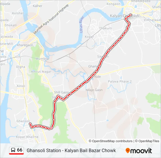 66 Bus Line Map