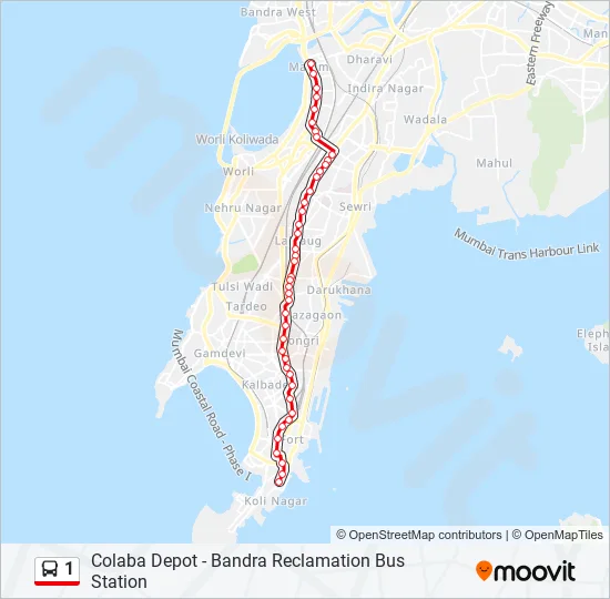 1 Bus Line Map