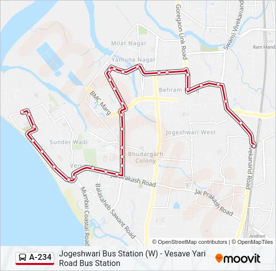 A-234 Bus Line Map