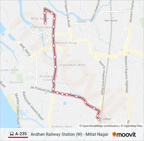 A-235 Bus Line Map