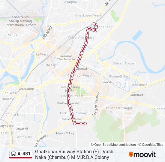 A-481 bus Line Map