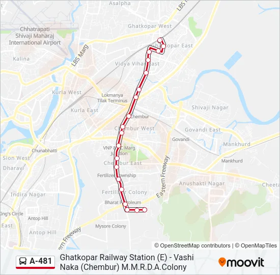 A-481 Bus Line Map
