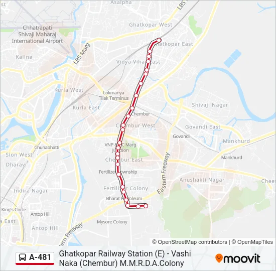 A-481 Bus Line Map