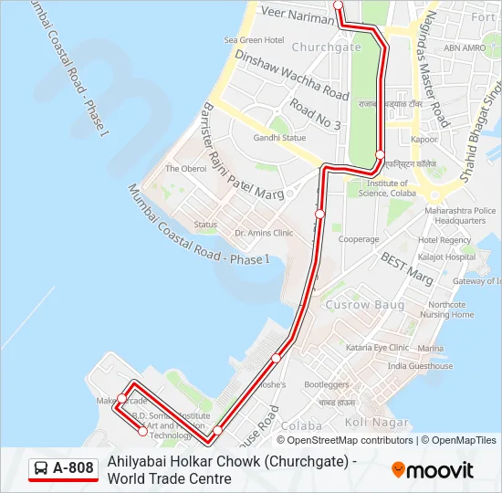 A-808 Bus Line Map