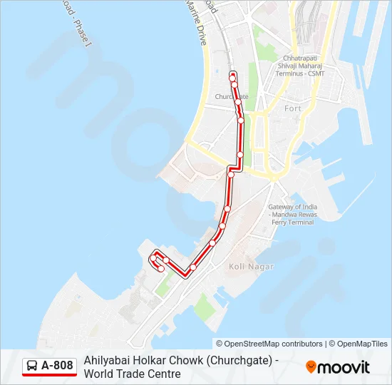 A-808 Bus Line Map