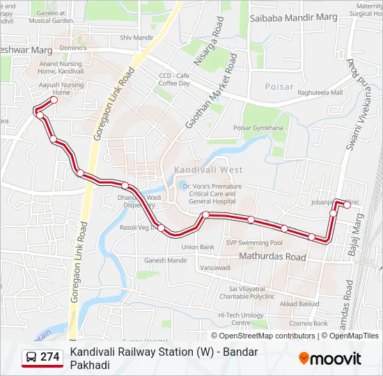 274 Bus Line Map