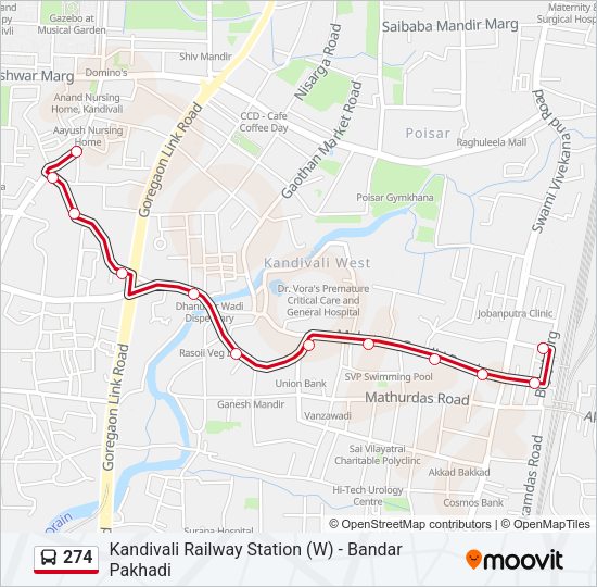 274 Bus Line Map