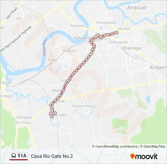 51A Bus Line Map