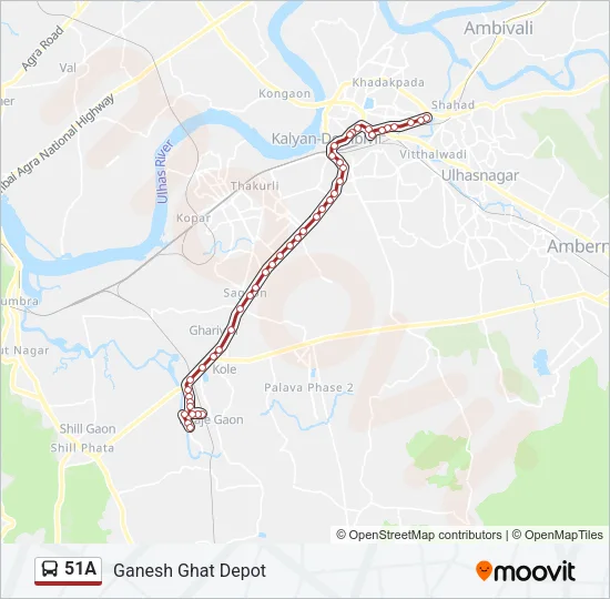 51A Bus Line Map