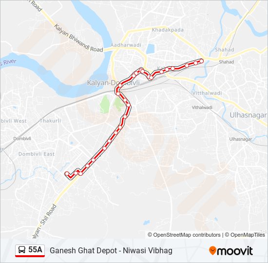 55A bus Line Map