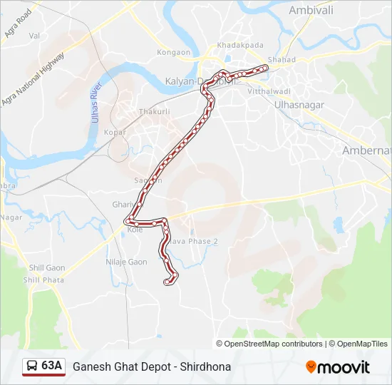 63A Bus Line Map
