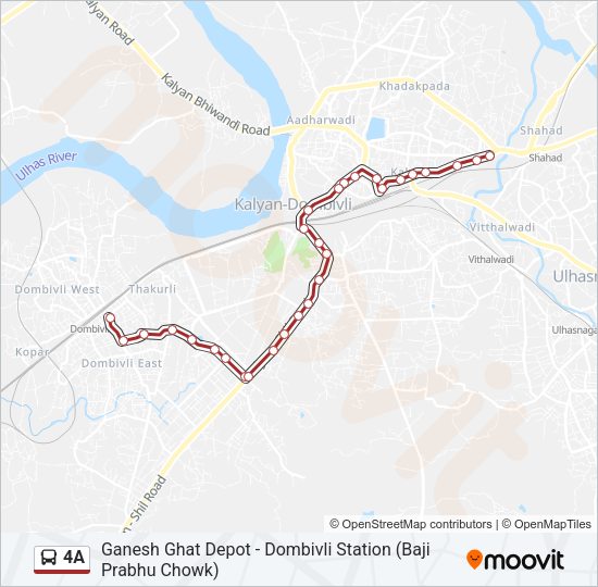 4A Bus Line Map