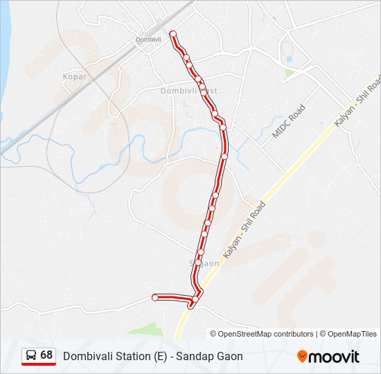 68 Bus Line Map