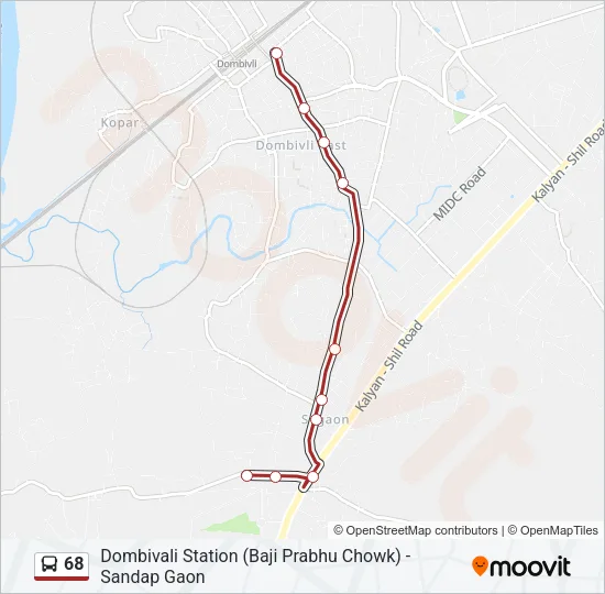 68 Bus Line Map