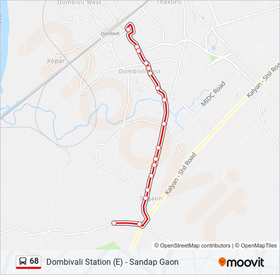 68 Bus Line Map