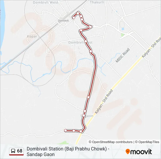 68 Bus Line Map