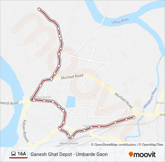 16A Bus Line Map