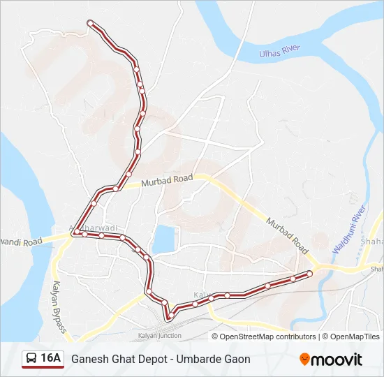16A Bus Line Map