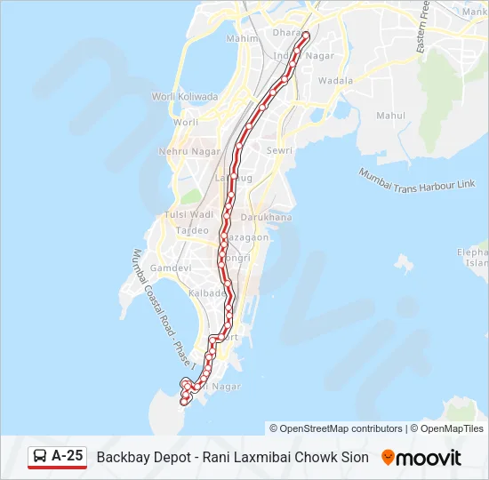 A-25 Bus Line Map