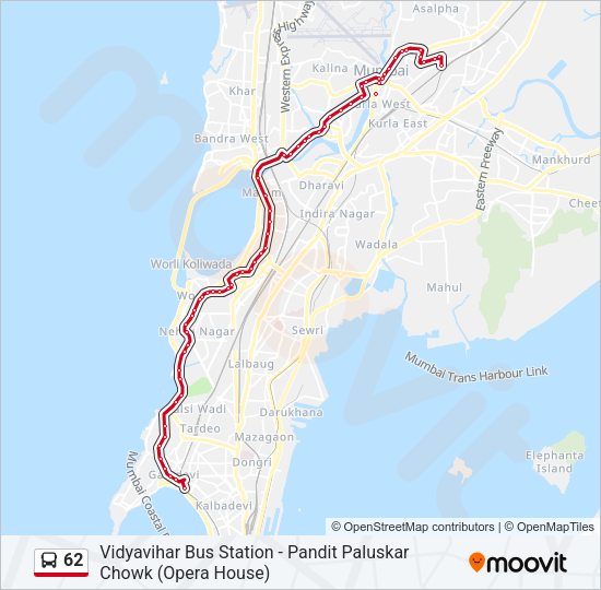 62 Bus Line Map